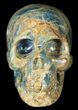 Beautiful, Carved, Blue Calcite Skull - Argentina #63162-3